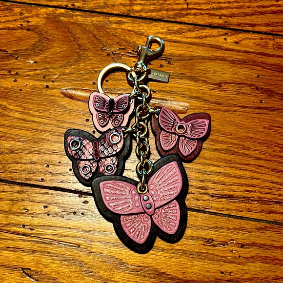 COACH Butterfly Bag Charm w/RARE Snakeskin Print - Picture 1 of 4